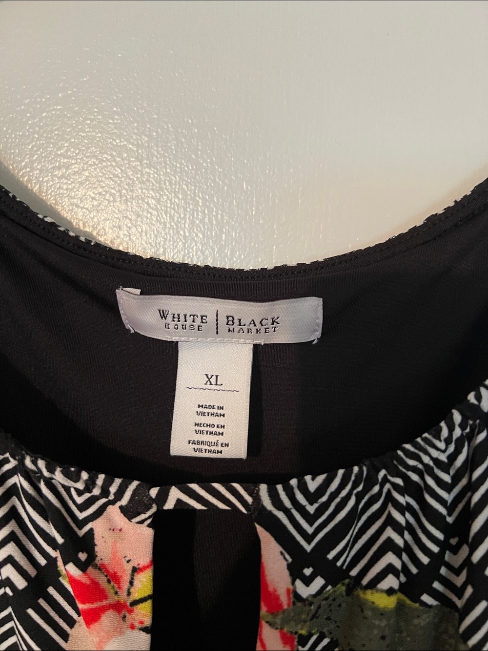 White House Black Market Black Maxi Dress with Pink Floral Print - Picture 3 of 4